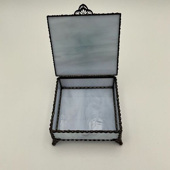 HANDCRAFTED Stained Glass Jewelry Box Keepsake Box - Picture 5 of 5